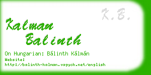 kalman balinth business card