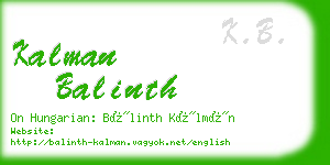 kalman balinth business card